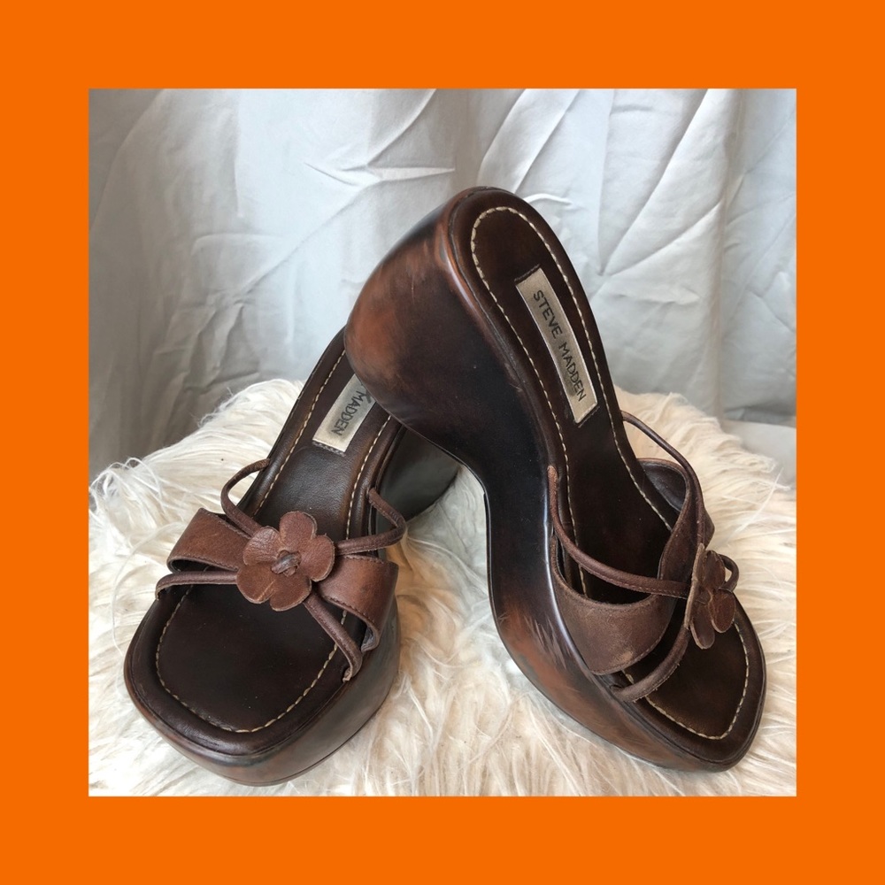 Steve Madden Rosie chocolate brown platform wedges